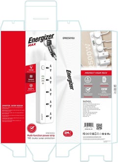 Energizer Max Power Strip 10A with Smart overload protection surge 5Output and 3 ports QC18w USB A And PD20w/2500w model epb2501eu - pzsku/ZE667F19A102F8D53F32BZ/45/_/1730881734/3b17682a-4aea-4970-bcda-47cbd86a31c0