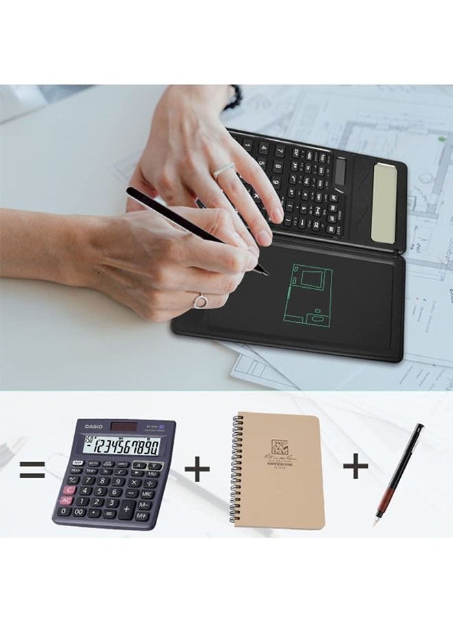 ZCM-HAPPY - S3 Smart Folding Calculator with Writing Pad Solar and Battery Dual Power Basic Calculator for Office School Business - Image 1