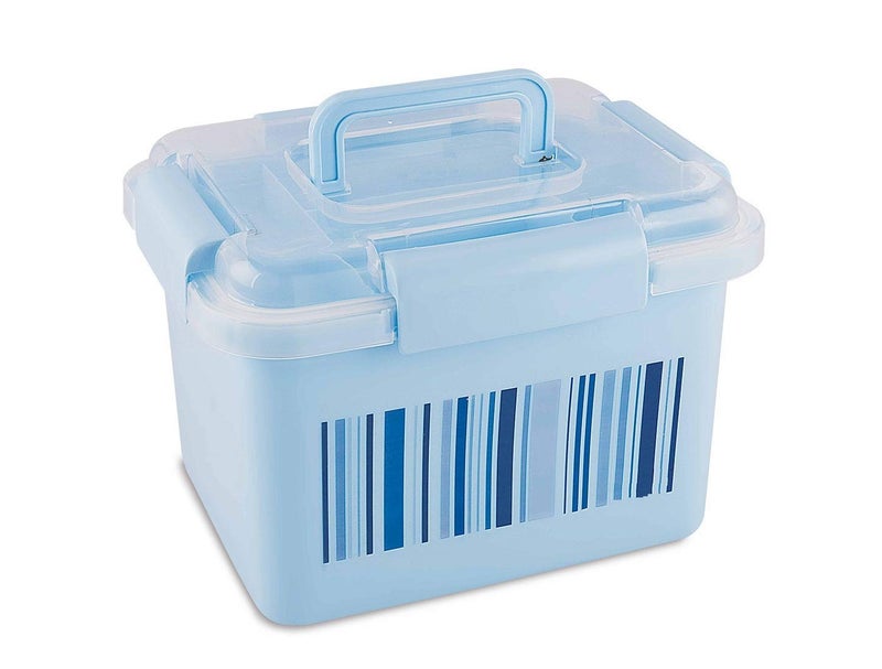 aakar aaKaR Big Storage Medical First Aid Box Multi Purpose Box Multi Utility Storage Medicine Dispenser with Handle Blue 25x20x18 Cm Rectangular Plastic  - Image 1