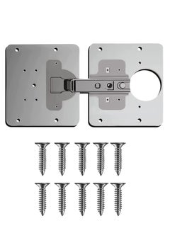 Y&D 1 Set Cabinet Door Hinges Hinge Repair Plate for Furniture Drawer Window Stainless Steel Accessor Easy Installation Mount Concealed With 10 Screws  - Image 1