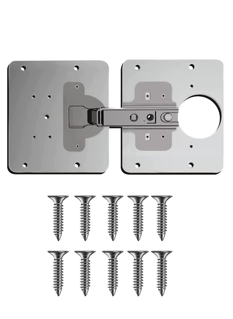 Y&D 1 Set Cabinet Door Hinges Hinge Repair Plate for Furniture Drawer Window Stainless Steel Accessor Easy Installation Mount Concealed With 10 Screws  - Image 1