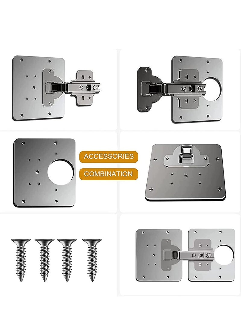 Y&D 1 Set Cabinet Door Hinges Hinge Repair Plate for Furniture Drawer Window Stainless Steel Accessor Easy Installation Mount Concealed With 10 Screws  - Image 3