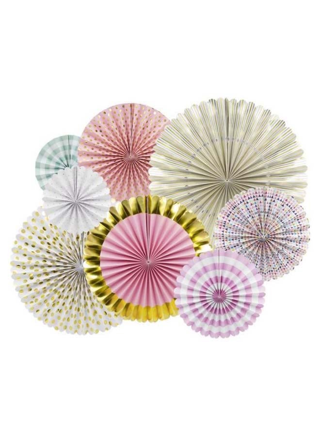 إسكدنيا طقم مراوح ورقية محمولة لتزيين الحفلات من 8 قطع - Image 1