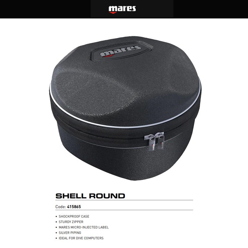 Mares Mares Shell Round Case - Soft Durable Protective Compact Scuba Diving Computer Storage Bag Case w/Zip Closure  - Image 2