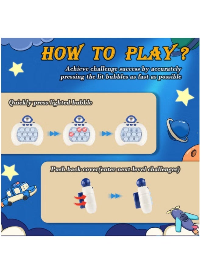 TUOTUO Electronic Quick Push Light Up Pop Game Fidget Toys for Adults and Kids with Puzzle Game Machine Push Pop Bubble Fidget Sensory Toy Birthday Gifts - Image 4