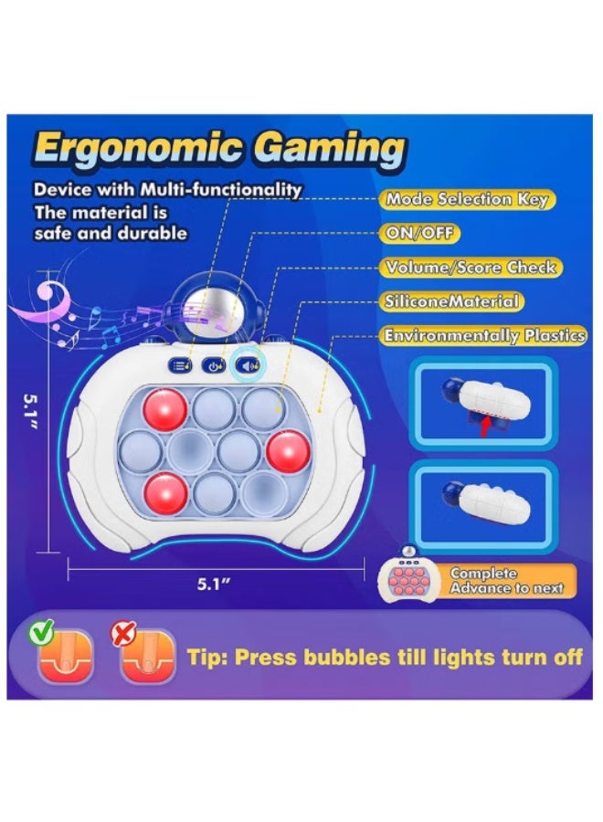 TUOTUO Electronic Quick Push Light Up Pop Game Fidget Toys for Adults and Kids with Puzzle Game Machine Push Pop Bubble Fidget Sensory Toy Birthday Gifts - Image 5