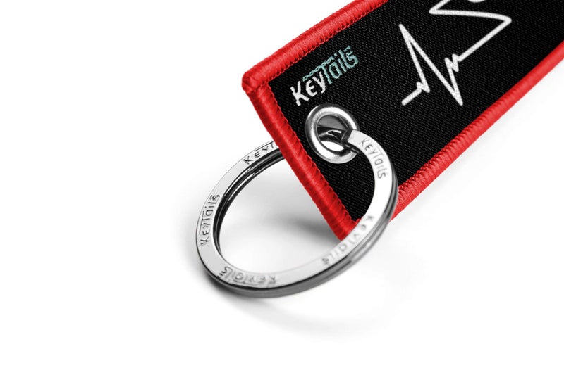KEYTAILS ميداليات مفاتيح KEYTAILS، علامة مفاتيح عالية الجودة للدراجة النارية، السيارة، السكوتر، ATV، UTV [دراجة رياضية - نبض القلب] - Image 3