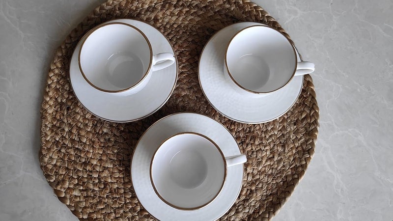 StancyKing StancyKing Premium Fine Bone China GoldSilver Line for Home and Kitchen Tea Cup - Image 2