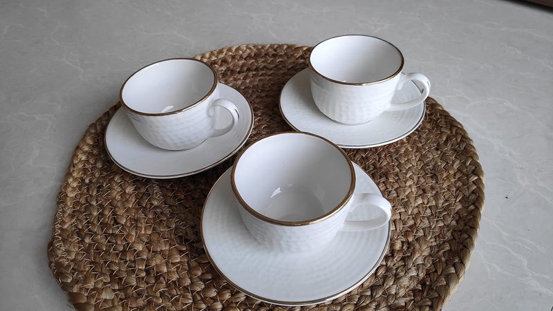 StancyKing StancyKing Premium Fine Bone China GoldSilver Line for Home and Kitchen Tea Cup - Image 5