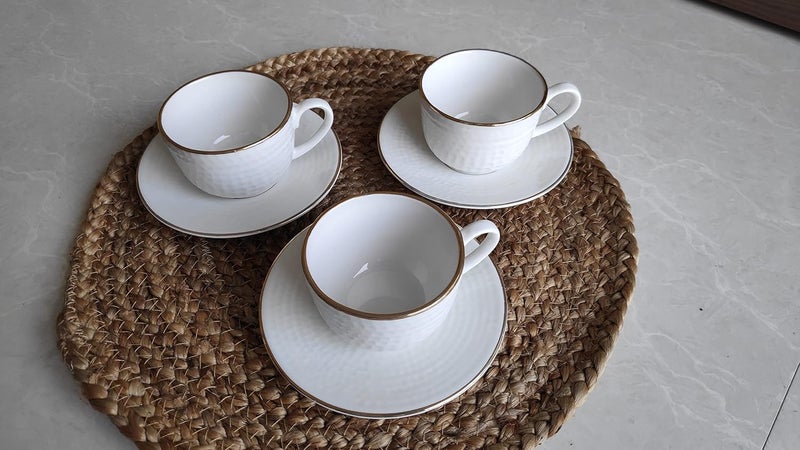 StancyKing StancyKing Premium Fine Bone China GoldSilver Line for Home and Kitchen Tea Cup - Image 3
