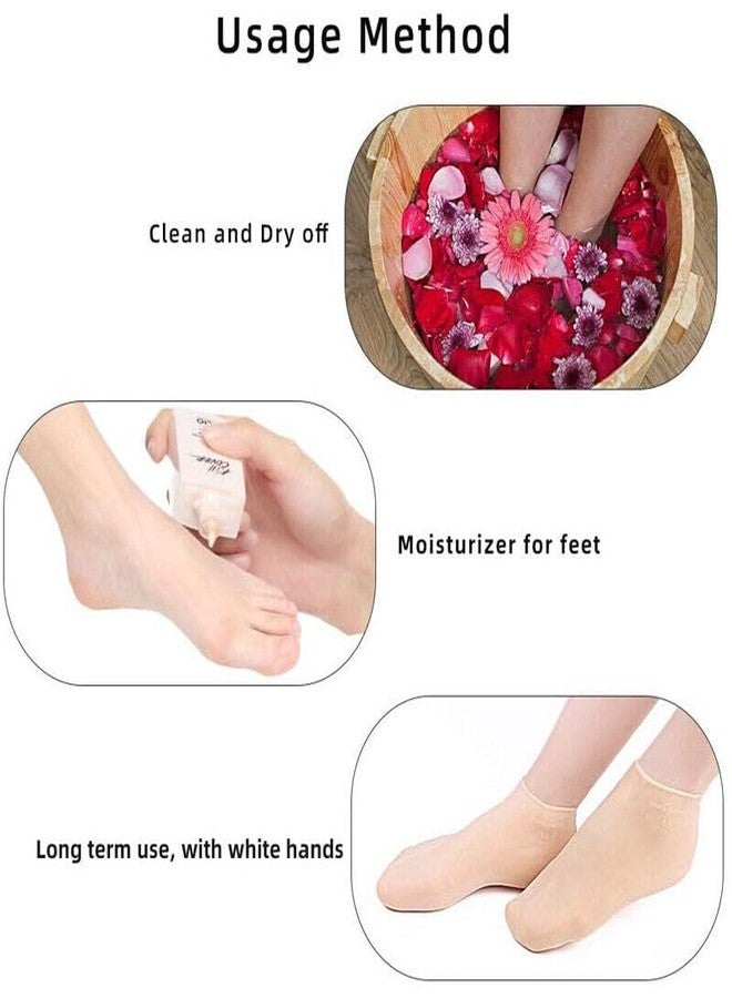 MANIBAM IMPEX (Pack of 1) Moisturizing Gel Socks, Anti Crack Washable Moisturizing Essential Oil Socks, Practical Reusable for Hydrate Skin Lady Women And Man (BEIGE) - Image 3