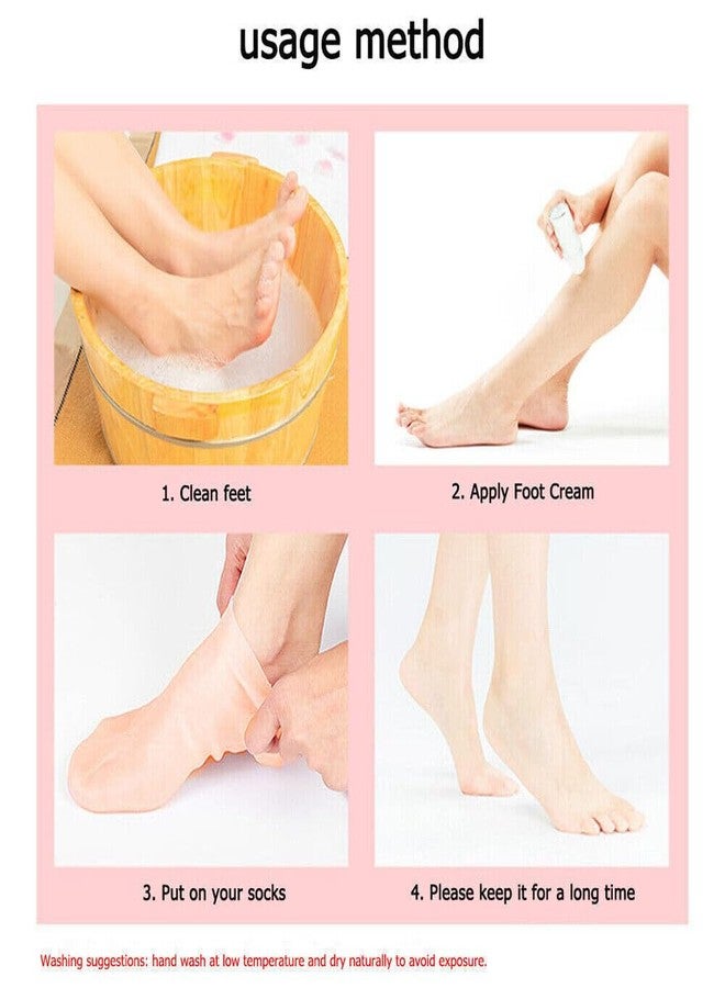 MANIBAM IMPEX (Pack of 1) Moisturizing Gel Socks, Anti Crack Washable Moisturizing Essential Oil Socks, Practical Reusable for Hydrate Skin Lady Women And Man (BEIGE) - Image 2