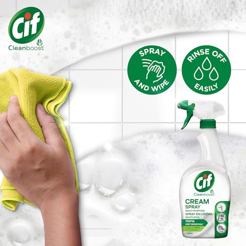 Cif Cleanboost Cream Spray Original Multipurpose Surface Cleaner | 100% Dirt Removal | Tough Stain Cleaning | 650 ML - Image 4