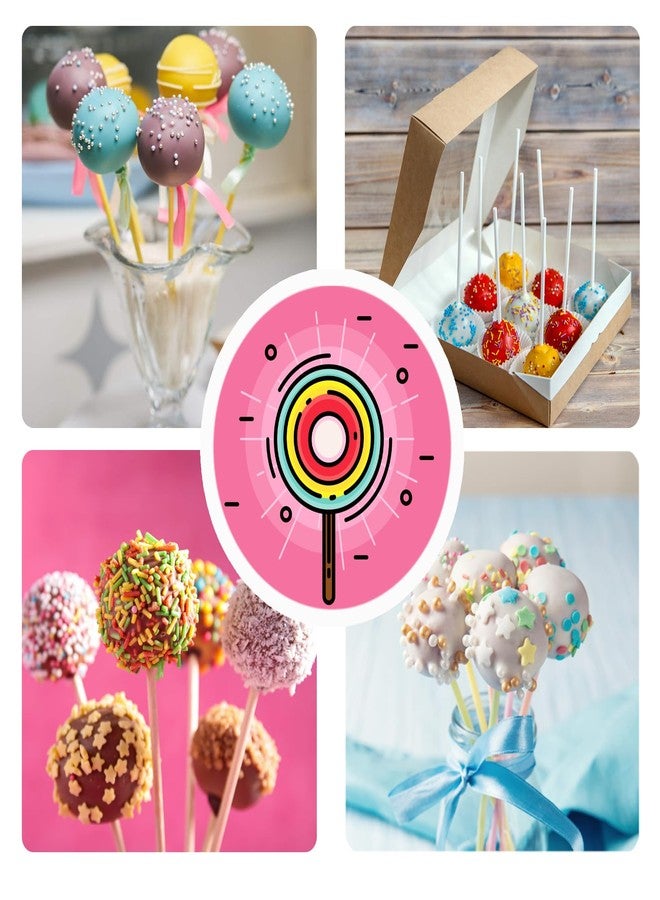 Eiahonen 300 PCS Cake Pop Sticks and Wrappers Kit, Including 100ct 4-inch Papery Lollipop Treat Sticks, 100ct Clear Parcel Bags, 100ct Colorful Twist Ties for Cake Pops, Chocolates and Cookies - Image 5