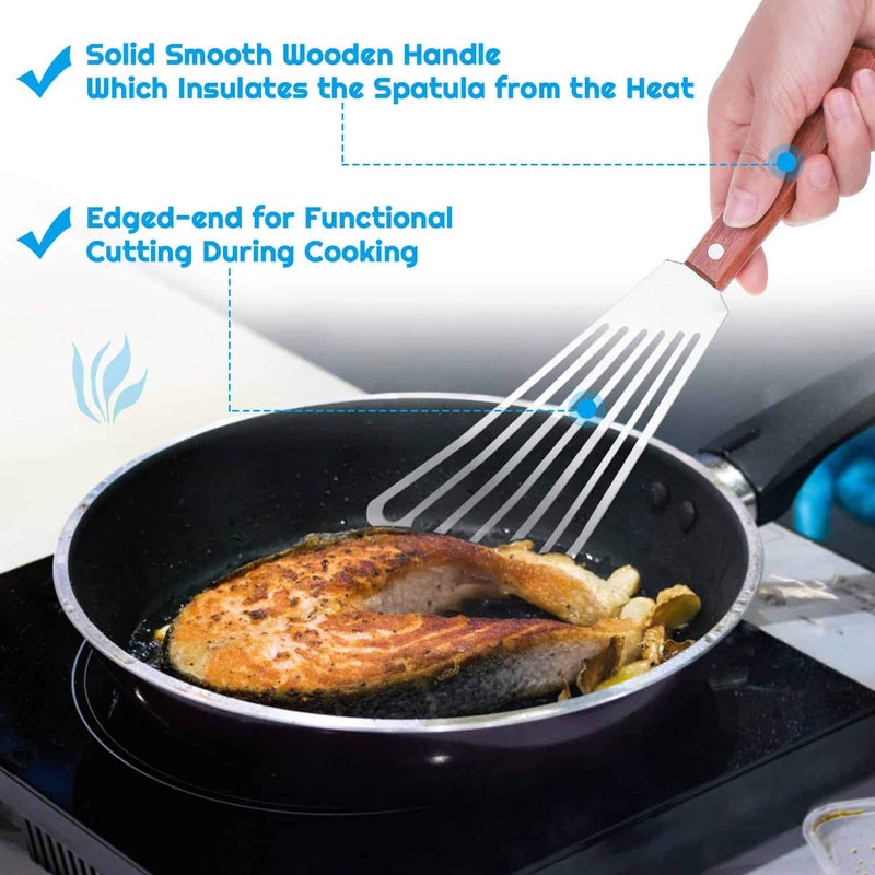 Cridoz 7 Pcs Stainless Steel Kitchen Cooking Plating Tweezers Tongs Drawing Spoons Offset Spatula And Fish Spatula For Food Culinary Plating Decorating - Image 5