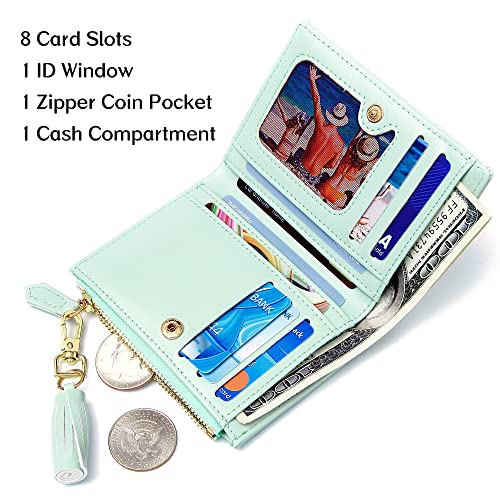 GEEAD Small Wallets for Women Bifold Slim Coin Purse Zipper ID Card Holder - Image 2
