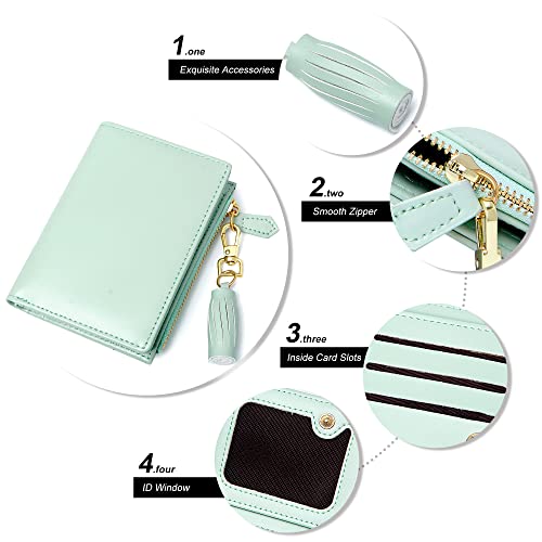 GEEAD Small Wallets for Women Bifold Slim Coin Purse Zipper ID Card Holder - Image 4