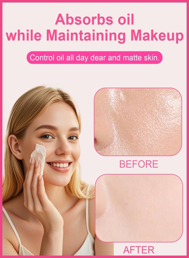 Okerker 200PCS Rose Oil Blotting Papers for Face - Controls Shine, Saves Makeup - Image 2