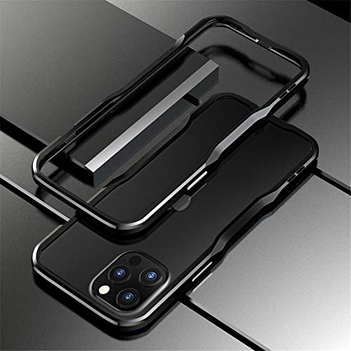 HENGHUI Aluminum Bumpers Compatible with iPhone 12 Pro Max 6.7-INCH Bumper Case Metal Frame Bumper Cover Shock Absorbent Slim Cool Design (iPhone12ProMax, Black) - Image 1