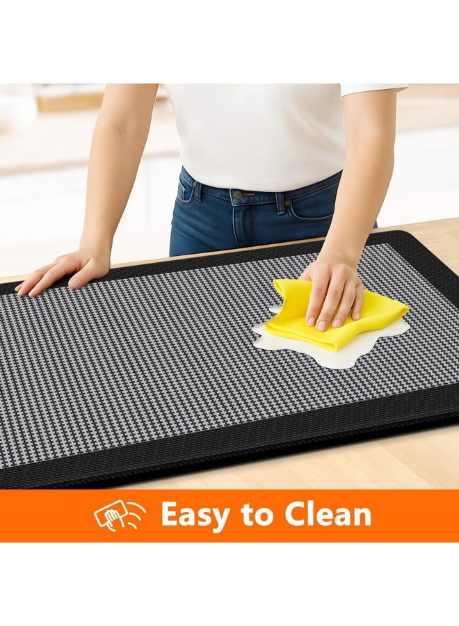 SofterCharm Kitchen Mats, 2PCS Kitchen Rugs for Floor, Cushioned Anti-Fatigue Mats for Kitchen Floor, Non-Slip Standing Desk Mat for Sink, Home, Laundry & Office, 17.3"x30"+17.3"x47" (Black) - Image 3