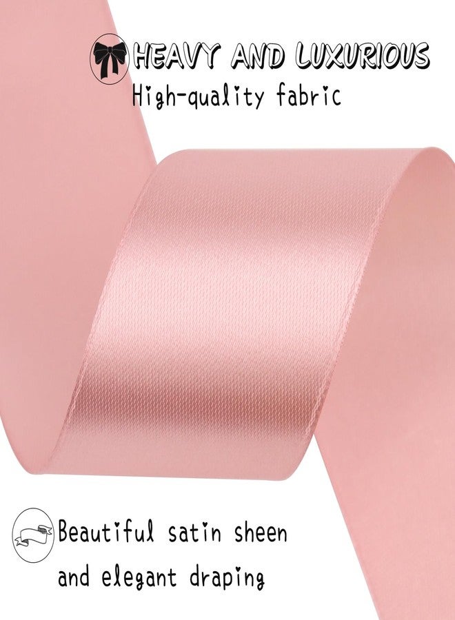 RIUNBB Rose Gold Solid Satin Ribbon 1-1/2 Inch 50 Yards Solid Polyester Fabric Ribbon for Gift Wrapping Wedding Christmas Baby Shower Birthday Party Decoration Handmade Immortal Flower Craft - Image 3