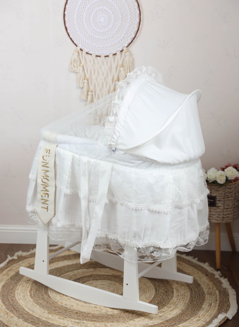 FUN MOMENT Moses Basket Bed with White Vibrator Holder  - Image 2