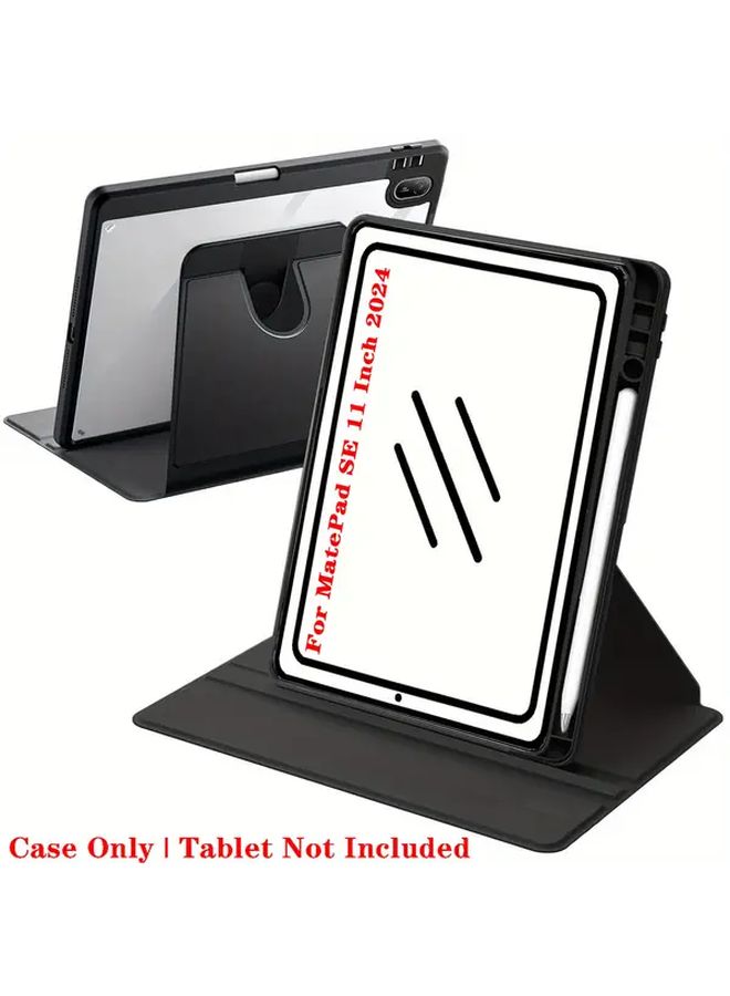 غلاف MatePad SE 11 مع حامل قلم، حامل دوّار 360 درجة، غطاء إيقاظ ونوم تلقائي باللون الأسود - Image 1