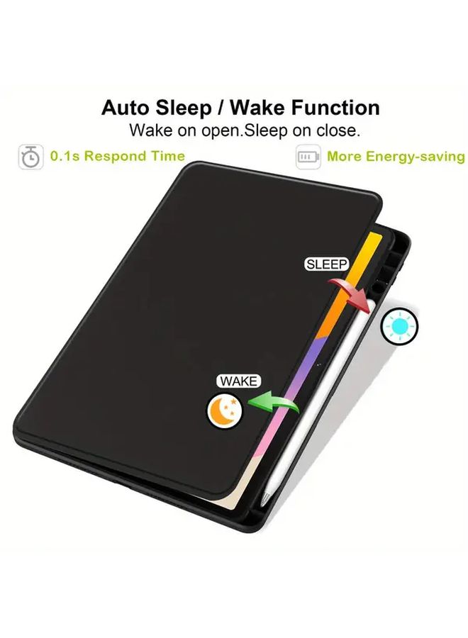 غلاف MatePad SE 11 مع حامل قلم، حامل دوّار 360 درجة، غطاء إيقاظ ونوم تلقائي باللون الأسود - Image 2