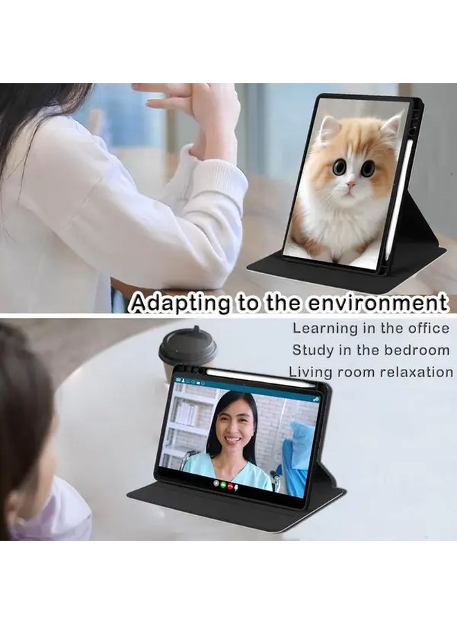 غلاف MatePad SE 11 مع حامل قلم، حامل دوّار 360 درجة، غطاء إيقاظ ونوم تلقائي باللون الأسود - Image 4