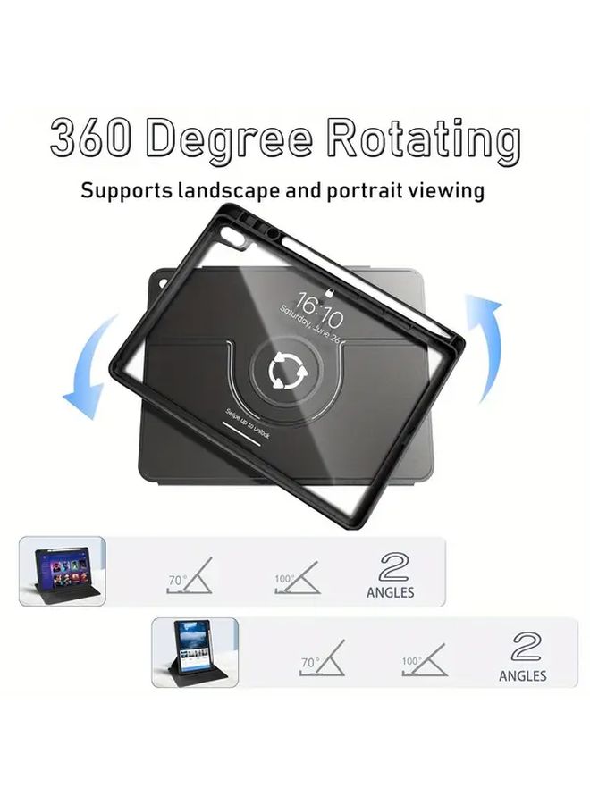 غلاف MatePad SE 11 مع حامل قلم، حامل دوّار 360 درجة، غطاء إيقاظ ونوم تلقائي باللون الأسود - Image 3