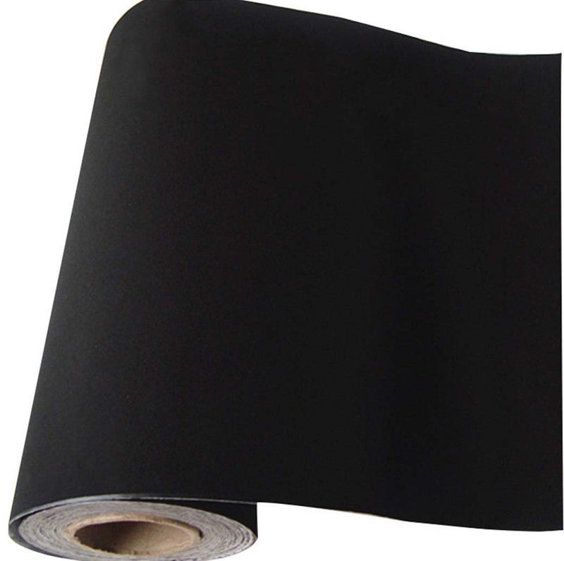 Waddllcor Self Adhesive Velvet Flock Backing Paper Liner for Jewelry Drawer Craft Fabric Peel and Stick Black, Soft Velvet Liner for Drawer DIY 17.7" x 117" - Image 1