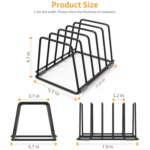 LAEMYFYRE Cutting Board Organizer Kitchen Organizer Rack for Cutting Board Bakeware and Cookie Sheet 5Slot HeavyDuty Steel Cookware HolderRustResistant with AntiSlip Feet 1 Small - Image 3