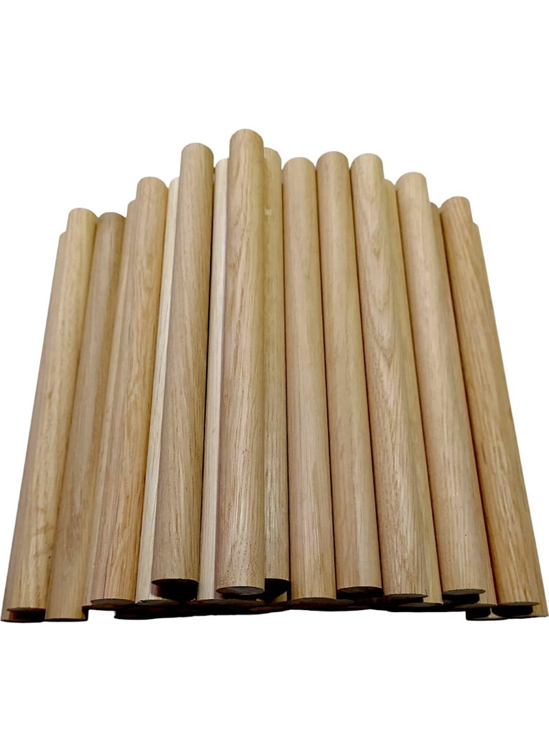 NCY Wooden Dowel Lath Dowel Model Kiln-Dried Oak Cylinder Smooth 20 cm 20 mm 20 Pieces 