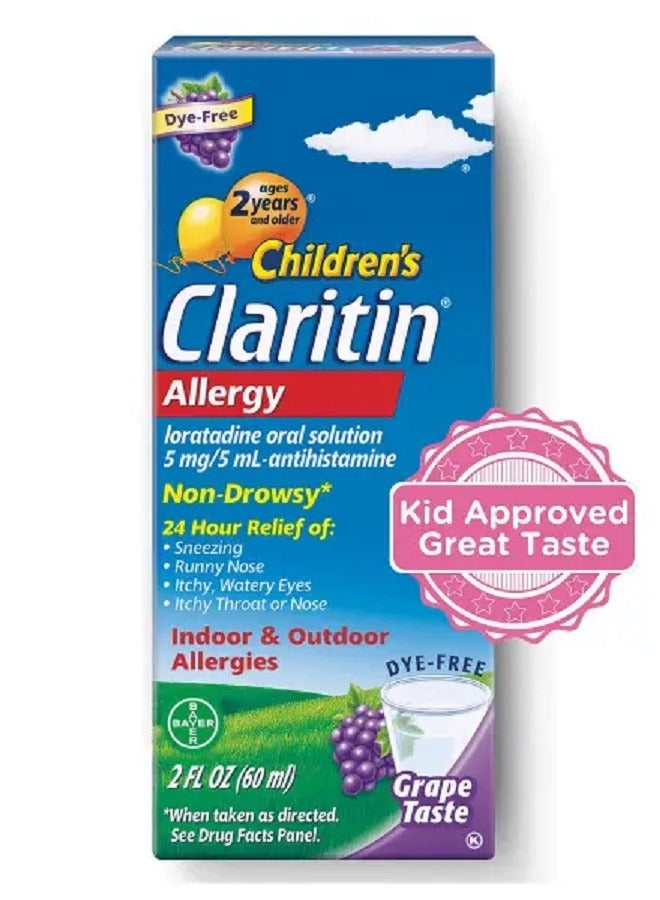 BAYER شراب كلاريتين للأطفال 120 مل (عنب)