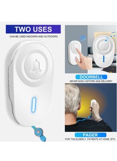 KASTWAVE Wireless Doorbell, Waterproof Doorbell Kits - Door Chime at 1000 Ft of Open Range, 48 Melodies, 85dB Alarm Tone, 5 Level Volume and Led Flash for Home, Office, Shop (White)  - Image 2