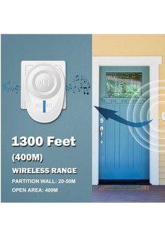 KASTWAVE Wireless Doorbell, Waterproof Doorbell Kits - Door Chime at 1000 Ft of Open Range, 48 Melodies, 85dB Alarm Tone, 5 Level Volume and Led Flash for Home, Office, Shop (White)  - Image 3