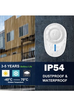 KASTWAVE Wireless Doorbell, Waterproof Doorbell Kits - Door Chime at 1000 Ft of Open Range, 48 Melodies, 85dB Alarm Tone, 5 Level Volume and Led Flash for Home, Office, Shop (White)  - Image 4