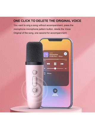 Mini Karaoke Machine with 2 Wireless Microphones, Karaoke Machine for Adults and Kids with Wireless Microphones PA Speaker System for Family Party Singing (Karaoke Machine with 2 Microphones, White) - view 4