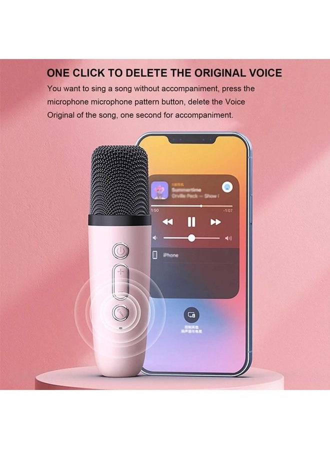 Beauenty - Mini Karaoke Machine with 2 Wireless Microphones, Karaoke Machine for Adults and Kids with Wireless Microphones PA Speaker System for Family Party Singing (Karaoke Machine with 2 Microphones, White) - Image 1