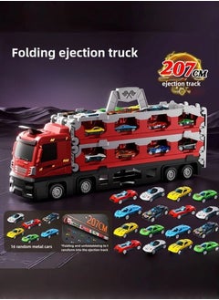 Beauenty Folding Ejection Race Truck,16 PCS  Alloy Cars,Transport Container Trucks,207 CM,Gifts For Boys 3+ Years  - Image 4