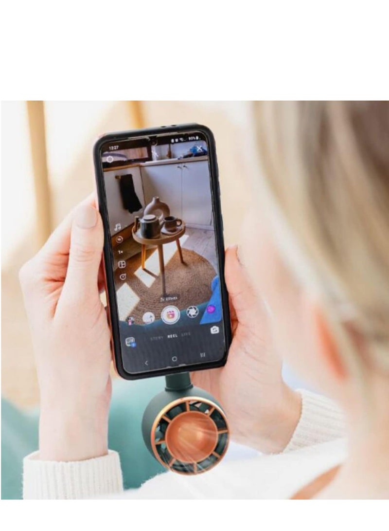 XiuWoo Portable Phone Mini Fan Small Cooling Compatible with iPhone/Android Models and Other Devices, Powerful Cell Summer Accessories - Image 3