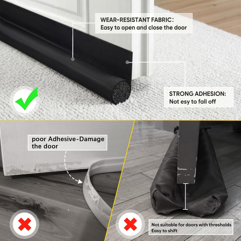 HomeProtect Door Draft Stopper 36 Inch Under Door Draft Blocker Door Sweep for Bottom of Door Reduce Cold Air, Soundproof, Light, Odor, Weather Stripping Door Seal Strip Fit for Interior/Exterior - Image 4