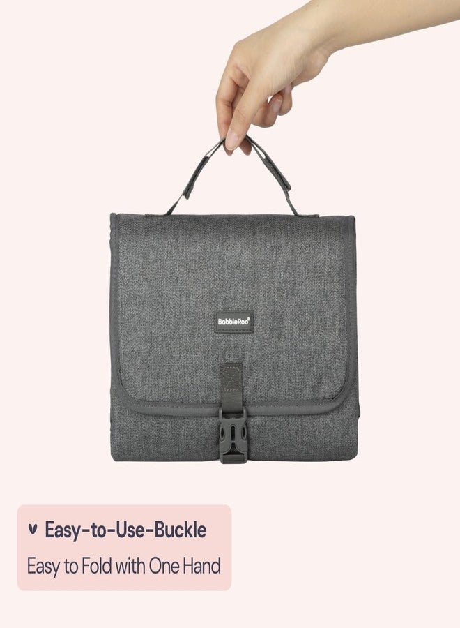 BabbleRoo Baby Changing Pad - Comfortable Portable Changing Pad, Compact, Fits in Any Diaper Bag - Lightweight and Soft with Cute Designs, Convenient Pockets, Extra Head Support - Dark Gray - Image 3