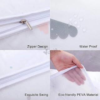 Mivira Blanket Storage Bag UnderBed Quilt Clothes Storage Bag with Peva Material Washable Waterproof Foldable Transparent Printed Cover - Image 5