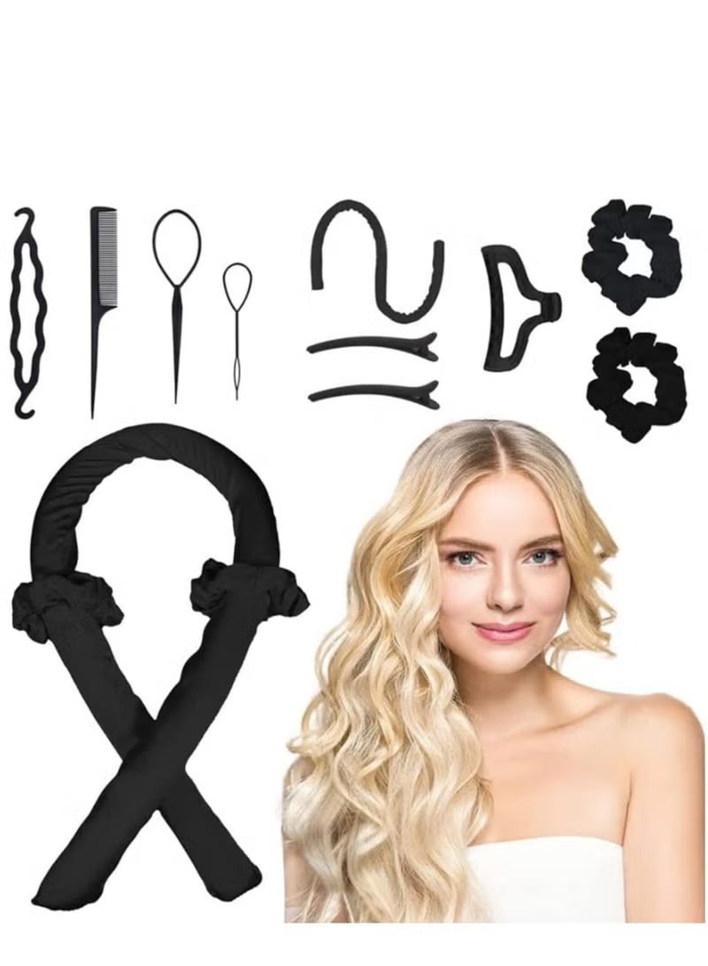 10pcse Heatless Hair Curlers, Hair Curlers to Sleep In, Heatless Curls Headband, Soft Foam Hair Rollers for Natural Hair, for Overnight DIY Hair Styling Tools for Long Medium Hair Curler Hair Styling - Image 1