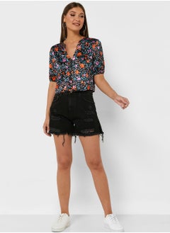 High Waist Ripped Shorts