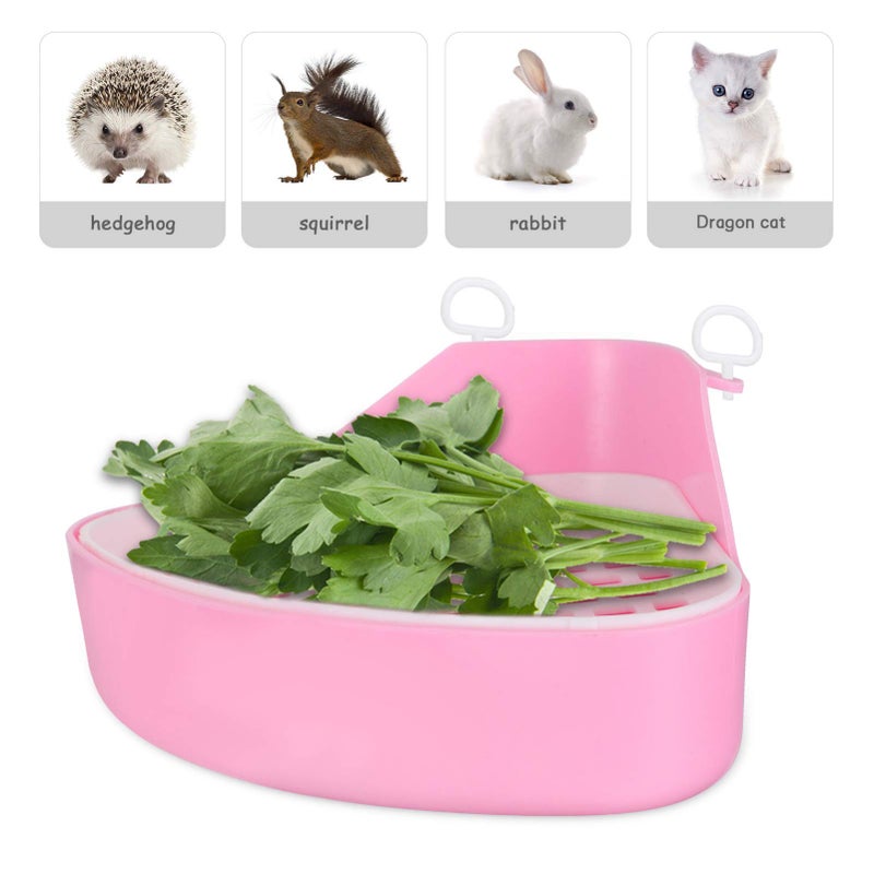 Triangle Rabbit Litter Box Corner Toilet Potty Trainer for Small Pets Guinea Pig Chinchilla Plastic Urine Pan with Cleanup Scoop - Image 5