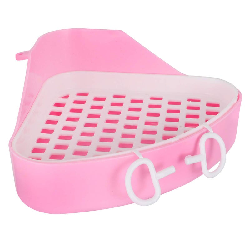 Triangle Rabbit Litter Box Corner Toilet Potty Trainer for Small Pets Guinea Pig Chinchilla Plastic Urine Pan with Cleanup Scoop - Image 2
