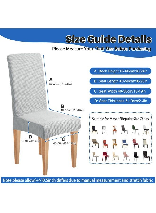 Dioxide Stretch Chair Covers for Dining Chairs, Washable Dining Chair Covers Set of 6, Soft Kitchen Chairs Seat Covers, Jacquard Parson Chair Slipcover Protectors for Home Hotel Restaurant Banquet - Image 4
