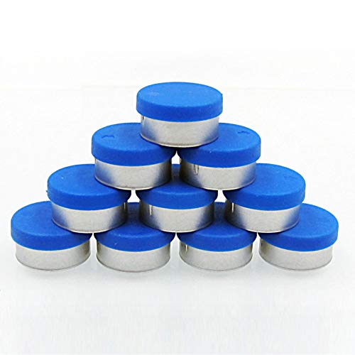 LabZhang 100 Pcs 20mm Flip Off Caps, Flip-Off Vial Seals, Pharmaceutical Caps, Plastic-Aluminum Cap for Glass Vial (Blue) - Image 1
